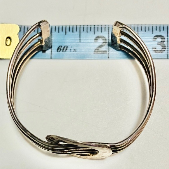 Vintage Sterling Silver Handmade Modernist Cuff Bracelet - Picture 11 of 13